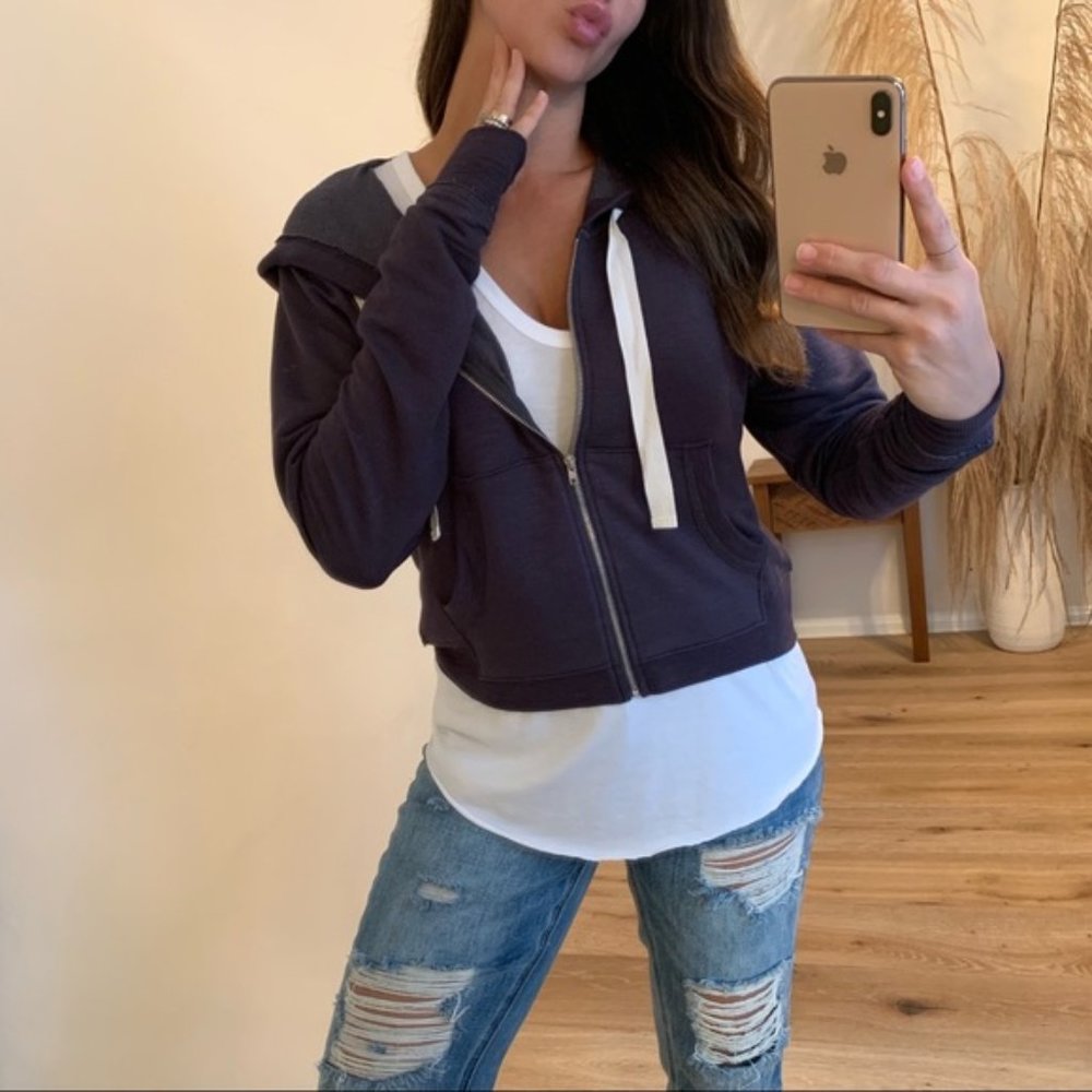 Act Casual zipper sweater, charcoal